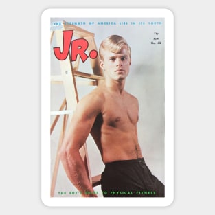 JR. Junior - Vintage Physique Muscle Male Model Magazine Cover Sticker